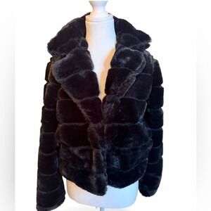 BLANK NYC Girls‎ Faux Fur Black Jacket Youth XL (14-16)